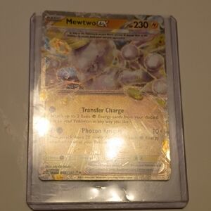 Pokemon Mewtwo EX Card - Gold and Purple